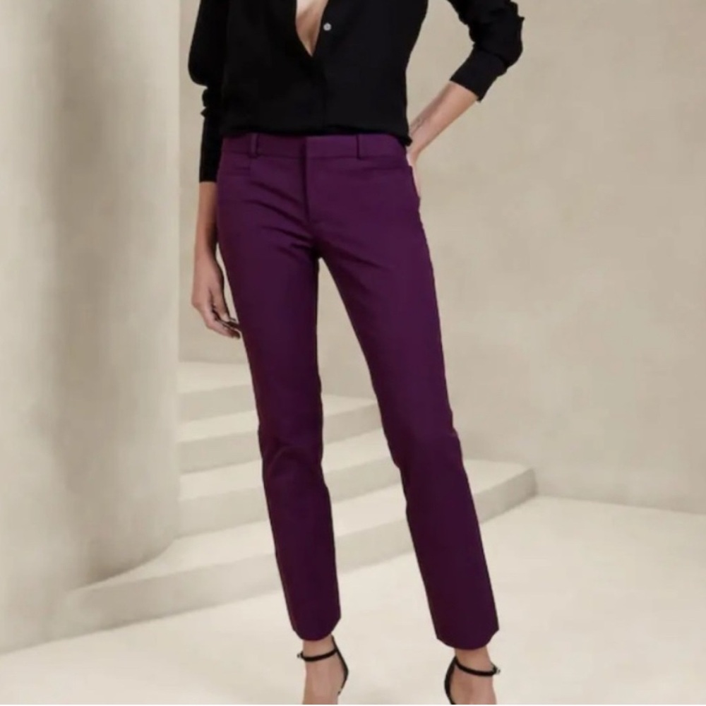 Banana Republic purple sloan pants size 4